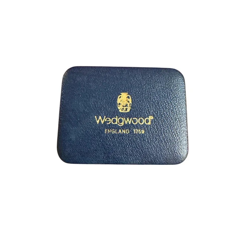 Wedgwood Blue Jasperware The Golden Hind‎ Ship Cufflinks Vintage Gold Tone Boxed